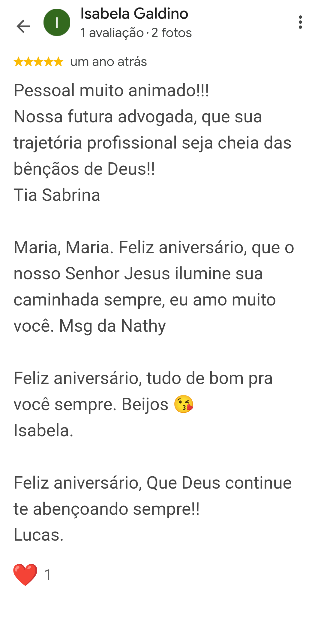 Avalia&ccedil;&atilde;o 5 estrelas no Google de cliente que contrataria a PhotoMusic de novo